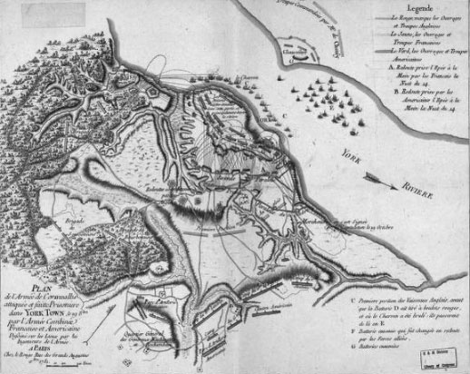 The siege of Yorktown map