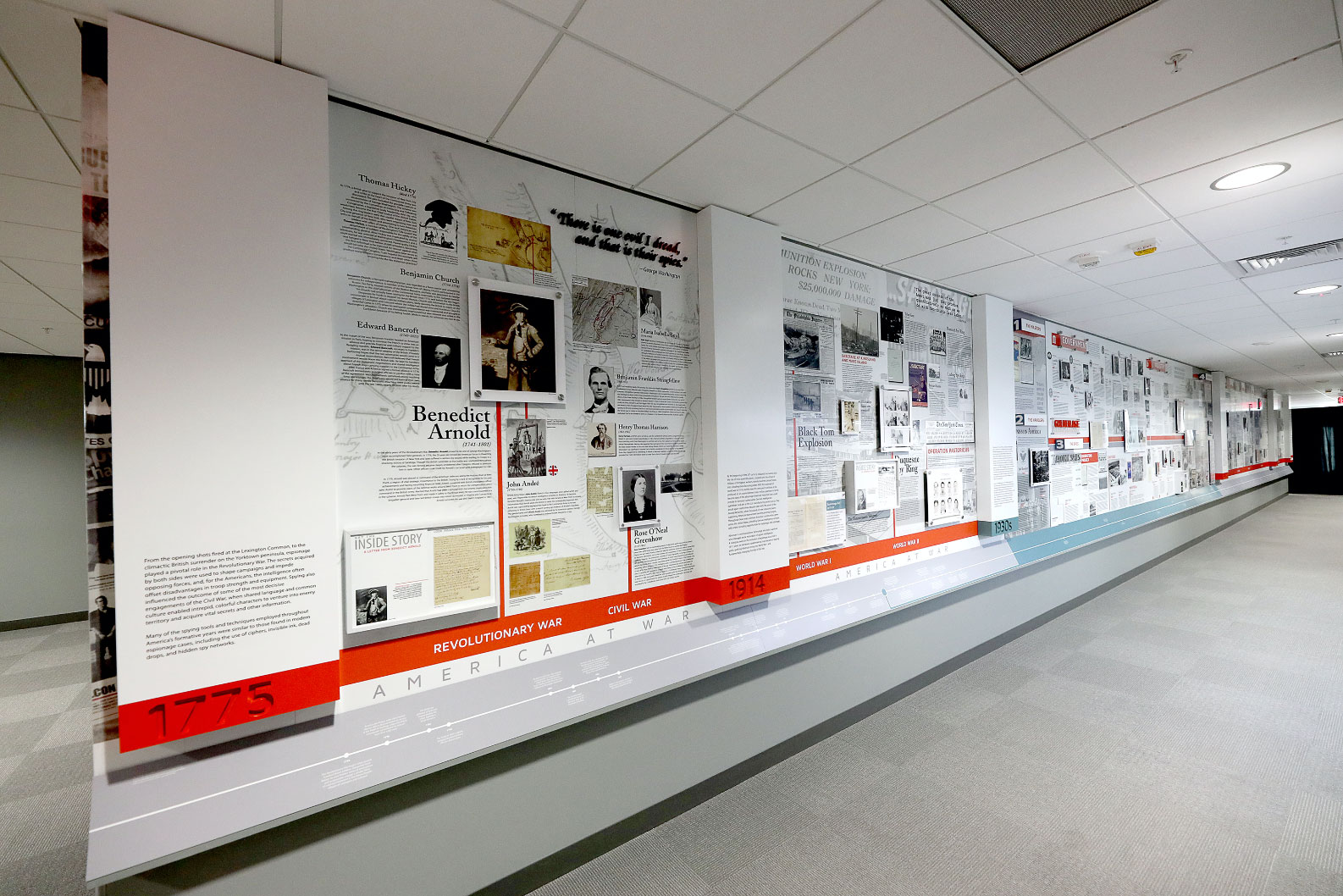 The Wall of Spies special exhibit housed at the Intelligence Community Campus Bethesda