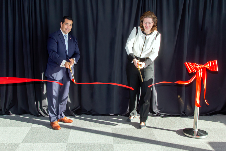 Ribbon cutting of the Wall of Spies Experience